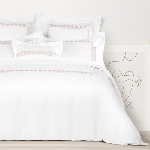 GALAXY Hotel Supplies Star Hotel Linen Latest Design Gold Embroidery Luxury Plain White Duvet Cover With Pillow Case Sets Bedding Linen Bed Sheet Hotel