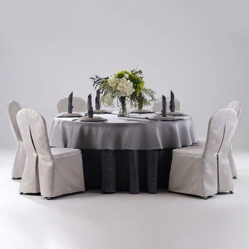 GALAXY Custom White Polyester Banquet 132 60 120 Inch Round Table Covers Cloths For Events Wedding Washable Tablecloth
