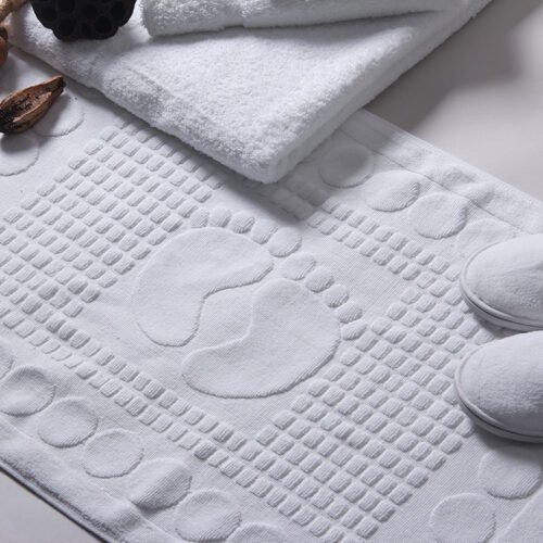 Luxury Cotton Jacquard Anti-Slip Bath Mat for Hotel and Spa