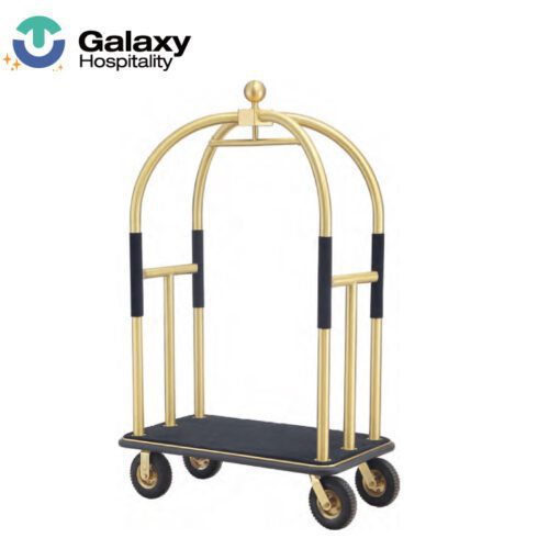 Galaxy Hotel golden four wheel crown head hotel luggage cart
