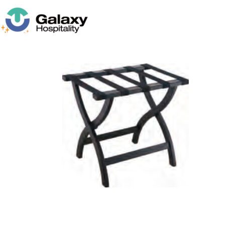 GALAXY Black Hotel Room Luggage Rack Easy Storage Metal Suitcase Stand With Storage Shelf